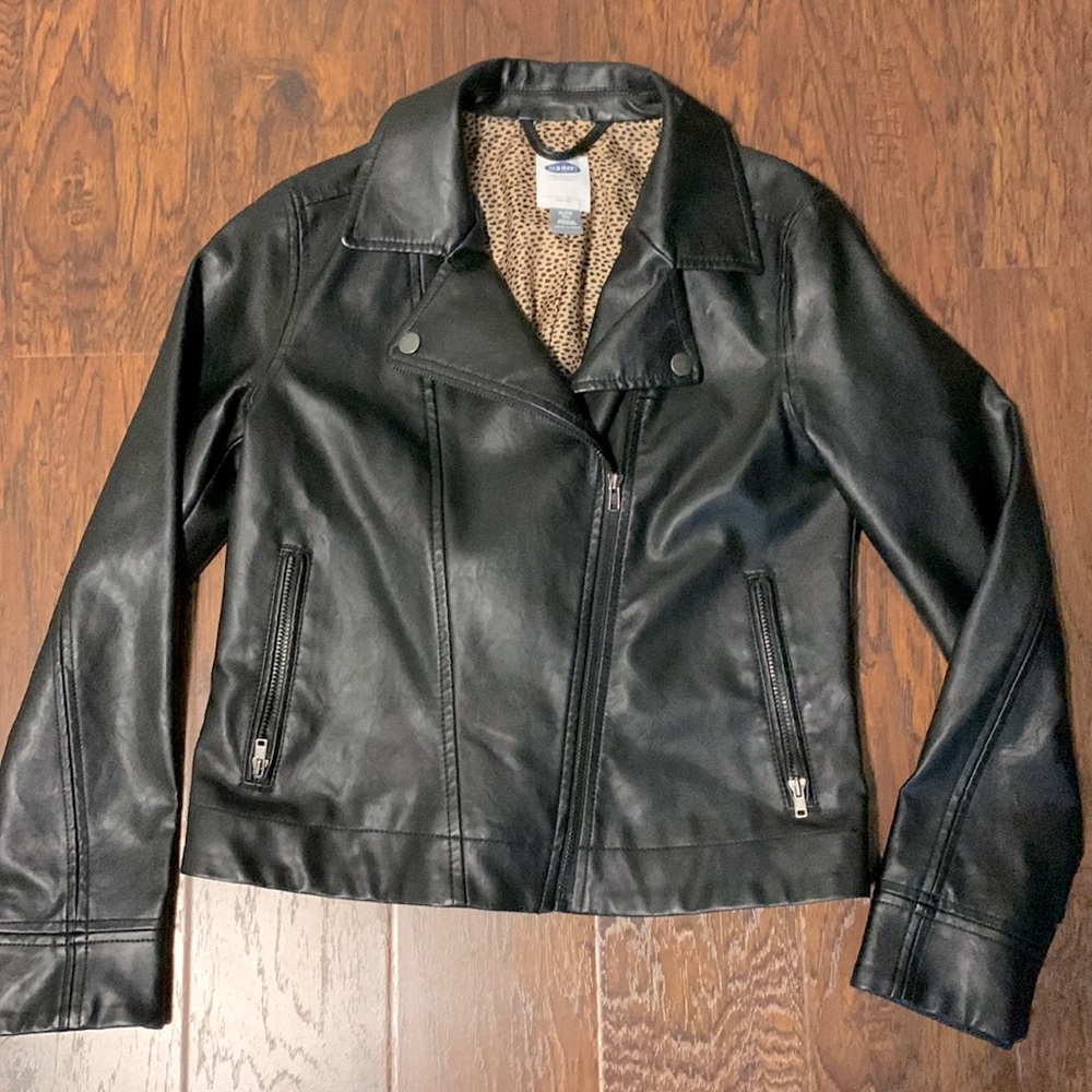 Girls Old Navy faux leather moto jacket